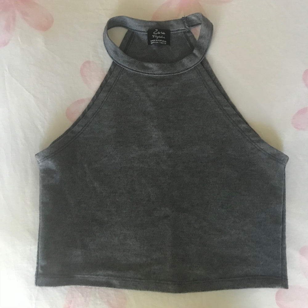 Zara Trafaluc Gray Crop Top